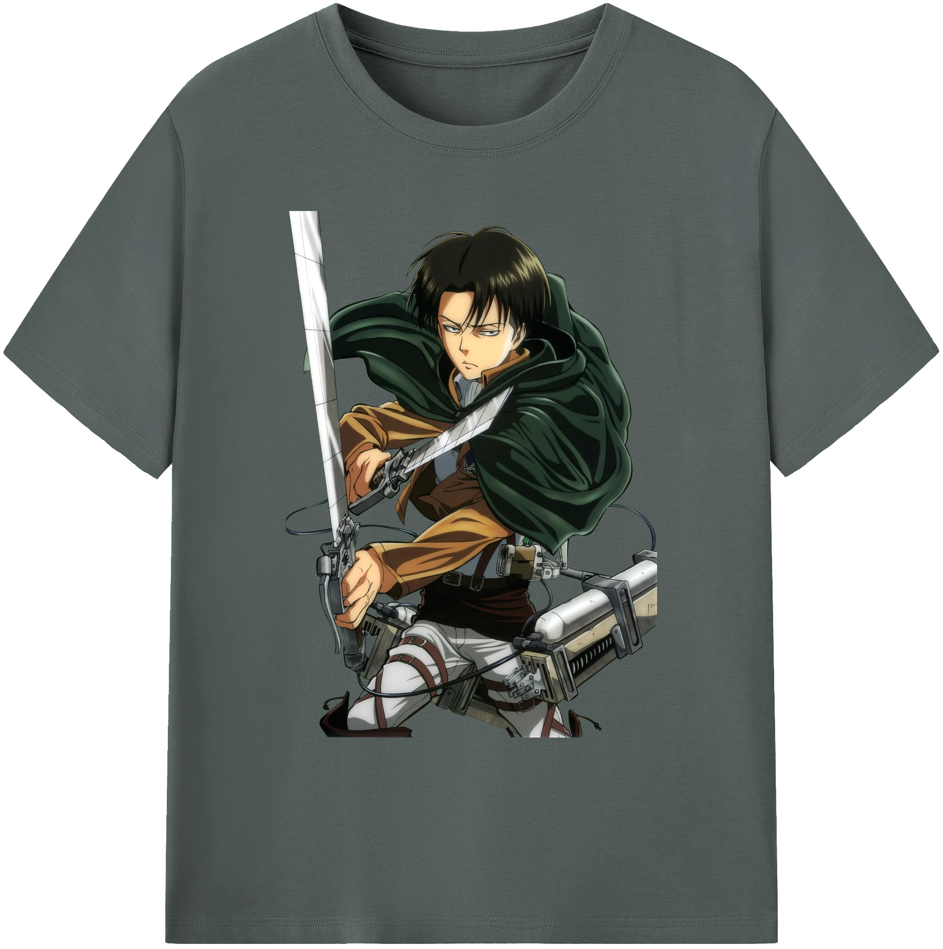 （画像用） 進撃の巨人 リヴァイ·アッカーマン Attack on Titan Levi Ackerman 綿100％ メンズ半袖Tシャツ｜肌触りやわらか＆通気性